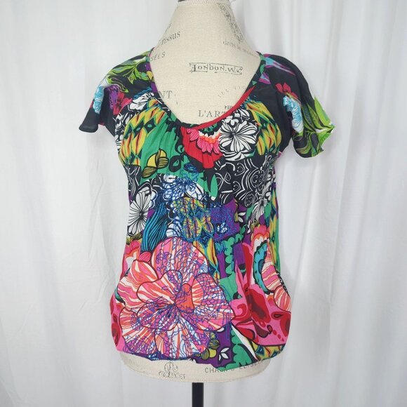 Desigual Top Medium Bubble Floral Short Sleeve - Picture 9 of 11